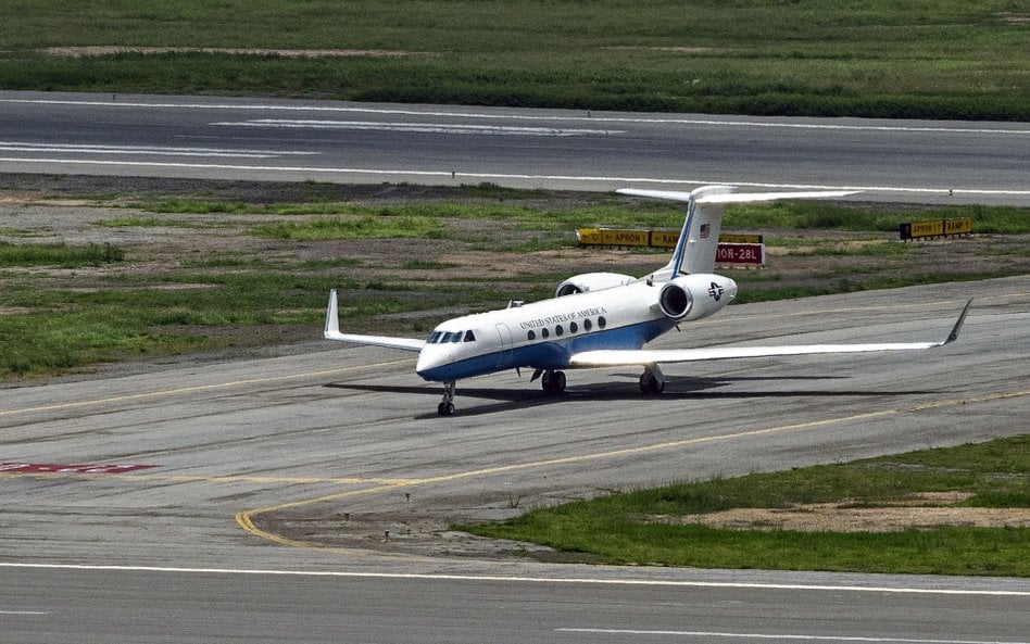 Na zdjęciu Gulfstream C-37A, taki sam, jak ten, którym leciał sekretarz bezpieczeństwa krajowego USA