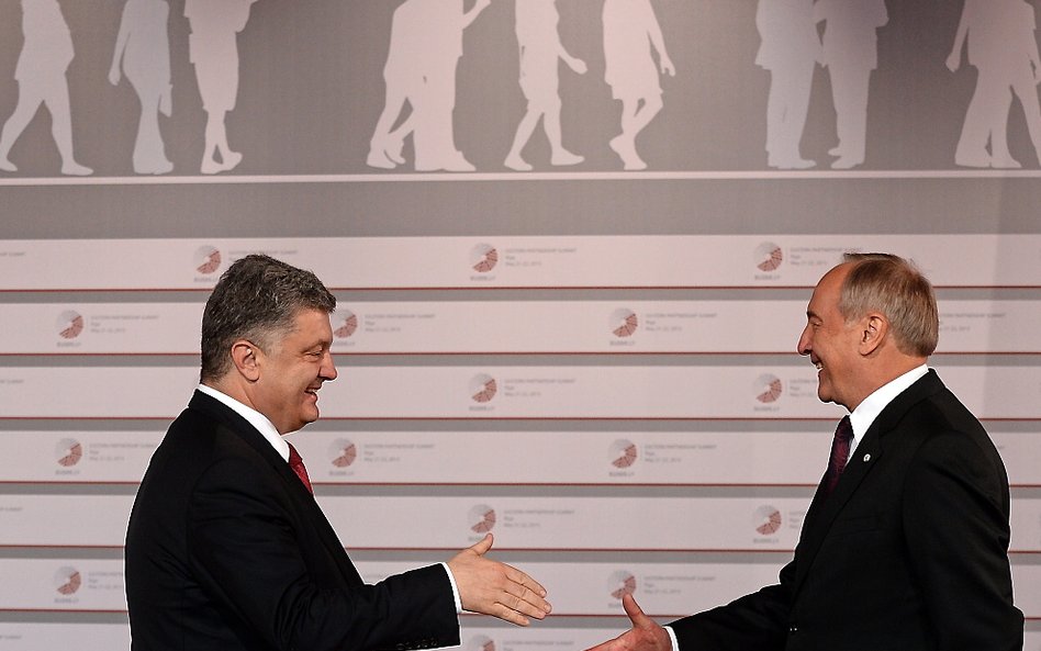 Prezydent Ukrainy, Petro Poroszenko i prezydent Łotwy, Andris Berzins