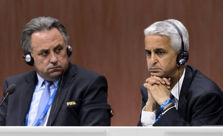 Witalij Mutko (z lewej) i Sunil Gulati, prezydent federacji piłkarskiej USA