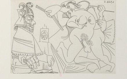 Pablo PICASSO, Rafael i Fornarina XV, Papież jest z powrotem, 4 września 1968 Akwaforta