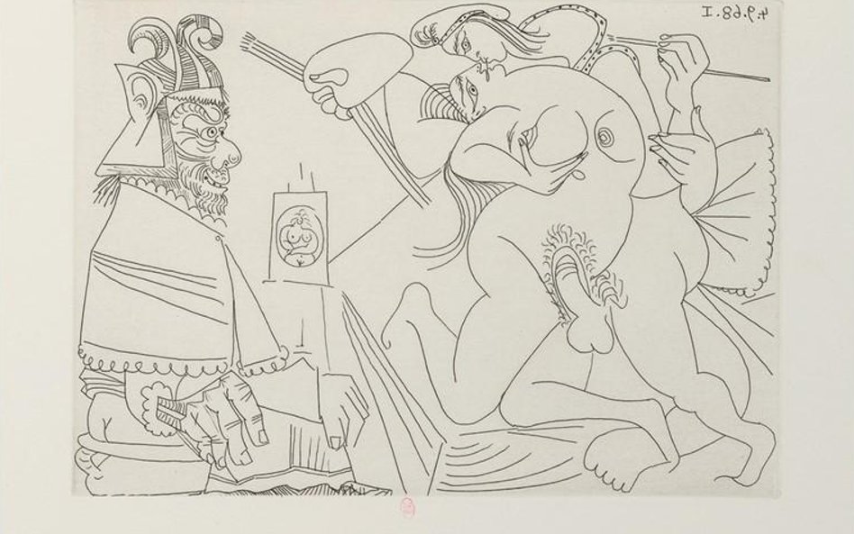 Pablo PICASSO, Rafael i Fornarina XV, Papież jest z powrotem, 4 września 1968 Akwaforta