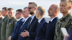 Władysław Kosiniak-Kamysz w czasie ceremonii powitania myśliwców F-35 w Polsce