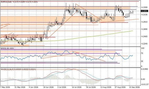 Wykres dzienny EURPLN