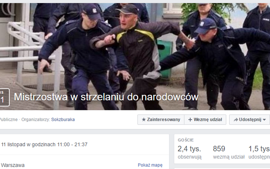 "Mistrzostwa w strzelaniu do narodowców" na Facebooku