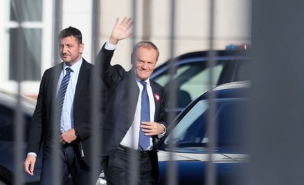 Donald Tusk po przybyciu do Pałacu Prezydenckiego
