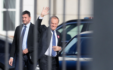 Donald Tusk po przybyciu do Pałacu Prezydenckiego
