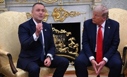 Prezydent RP Karol Nawrocki i prezydent USA Donald Trump