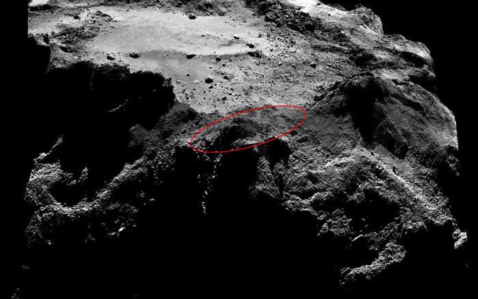 Przypuszczalne miejsce lądowania Philae na powierzchni komety / ESA/Rosetta/MPS for OSIRIS Team MPS/