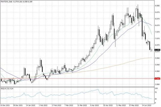 Notowania gazu ziemnego w USA – dane dzienne