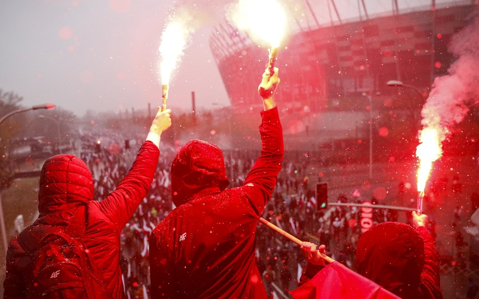 Uczestnicy Marszu Niepodległości