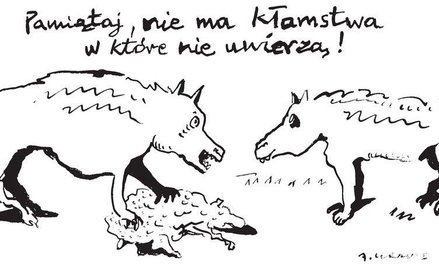 Komentarz rysunkowy. Wiara w kłamstwa