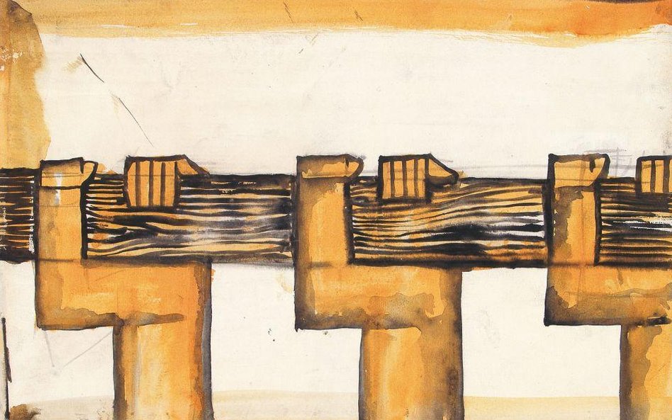 Marian Bogusz Ilustracje do poematu Włodzimierza Majakowskiego Dobrze: 1963 akwarela, tusz, papier n