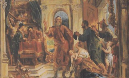 Jacob Jordans "święty Iwo wspomaga biednych"