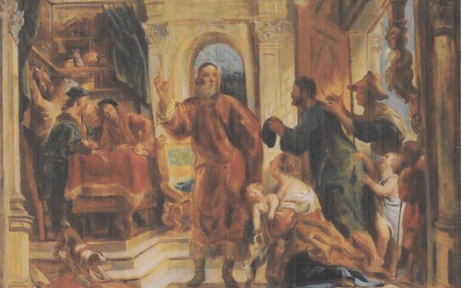 Jacob Jordans "święty Iwo wspomaga biednych"