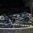 Hybrydowe BMW i8 doszczętnie spłonęło niedaleko Tczewa