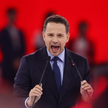 Kandydat Koalicji Obywatelskiej w wyborach na prezydenta Rafał Trzaskowski podczas konwencji w Gliwi