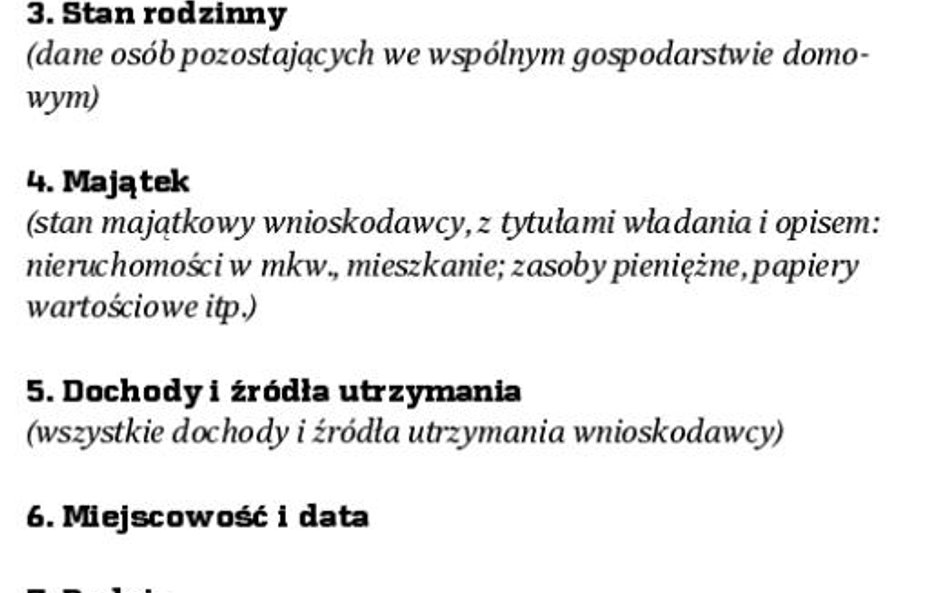 OŚWIADCZENIE O STANIE RODZINNYM, MAJĄTKU, DOCHODACH I ŹRÓDŁACH UTRZYMANIA (wzór)