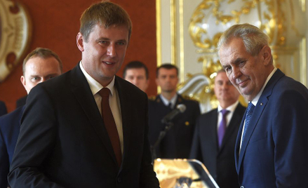 Nowy szef MSZ Tomáš Petříček i prezydent Czech Miloš Zeman