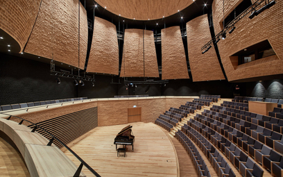 Sala koncertowa w nowym budynku Zespołu Państwowych Szkół Muzycznych Nr 1 w Warszawie została zaproj