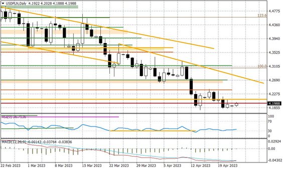 Wykres dzienny USDPLN
