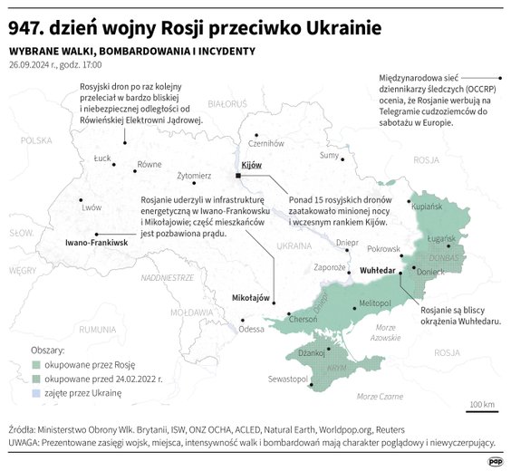 Tak wyglądała sytuacja na Ukrainie 26 września