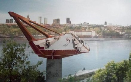 Planowana przeprawa pieszo-rowerowa na osi Karowej i Okrzei