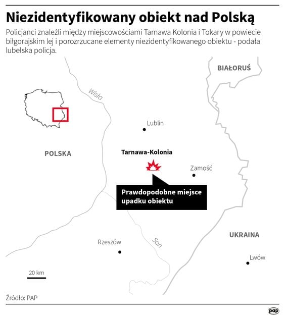 Miejsce, w którym na Polskę spadła rakieta Ch-101
