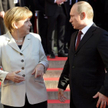 Angela Merkel i Władimir Putin w Hanowerze