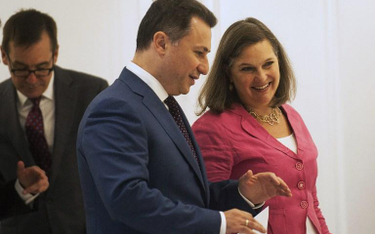 Sekretarz stanu USA Victoria Nuland i premier Nikoła Gruewski