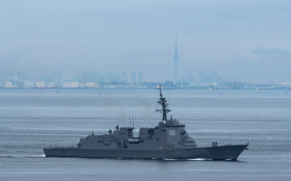 Niszczyciel rakietowy Haguro (DDG 180) wychodzi ze stoczni w Jokohamie na próby morskie. Fot./Minist