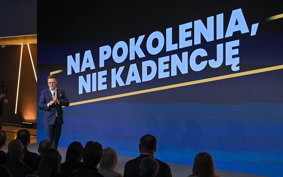 Szymon Hołownia na konwencji Polski 2050, zdjęcie archiwalne z października 2024 r.