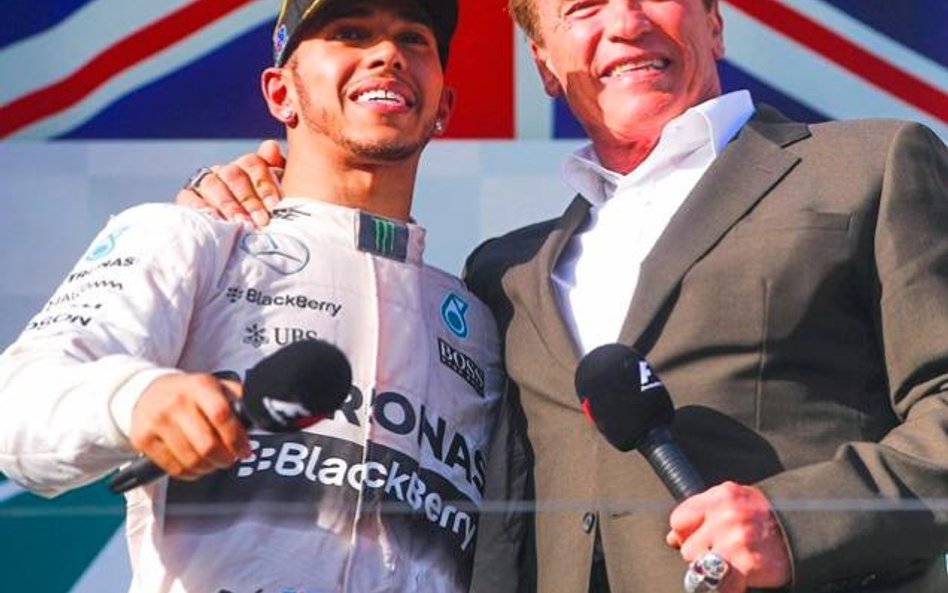 Lewis Hamilton i Arnold Schwarzenegger w Melbourne