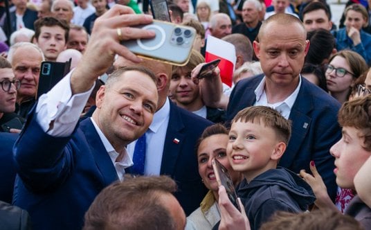 Karol Nawrocki w czasie spotkania z wyborcami