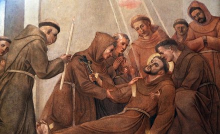 Śmierć św. Franciszka z Asyżu, fresk z Kościoła w Ljubljanie