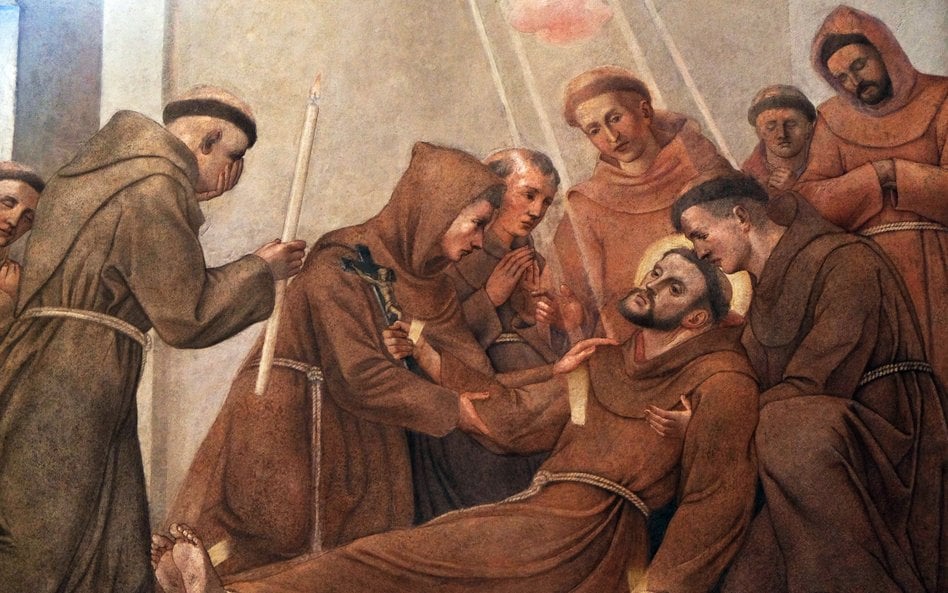 Śmierć św. Franciszka z Asyżu, fresk z Kościoła w Ljubljanie