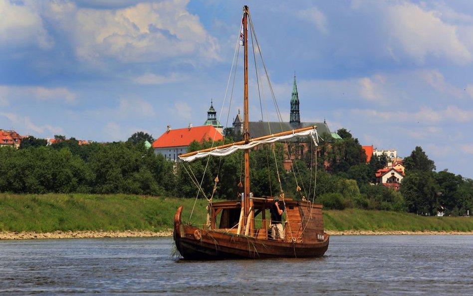 Dubas Sandomierka na tle Sandomierza.