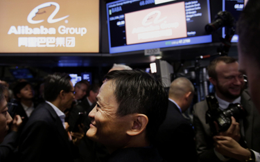 Prezes Alibaby Jack Ma podczas ceremonii wejścia spółki na giełdę w Nowym Jorku w 2013 roku