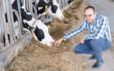 Benjamin Meise w swoim gospodarstwie Agrafrisch opiekuje się 740 krowami mlecznymi, głównie rasy hol