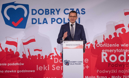 Premier Mateusz Morawiecki podczas spotkania z wyborcami w 2019 r.