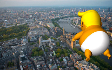 Donald Trump w Londynie. Nad miastem balon z jego podobizną