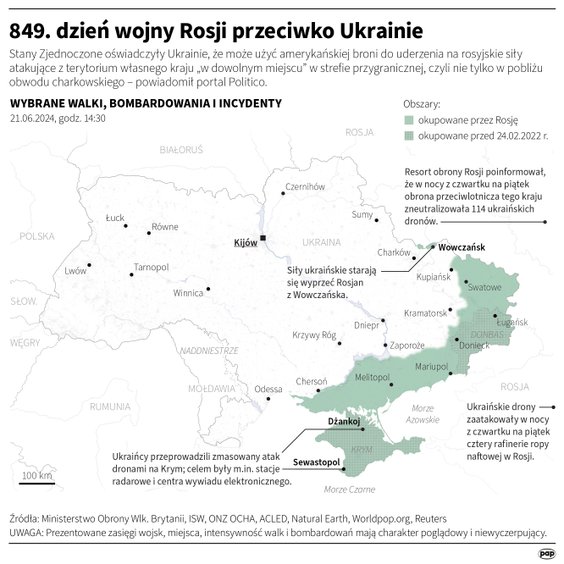 Tak wyglądała sytuacja na froncie w 849 dniu wojny