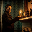 Christian Bale (detektyw Augustus Landor) w filmie „Bielmo” dystrybuowanym przez Netflix