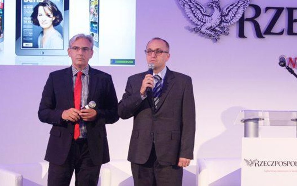 Dariusz Bąk z e-Kiosku i Dariusz Stolarczyk z Ruchu