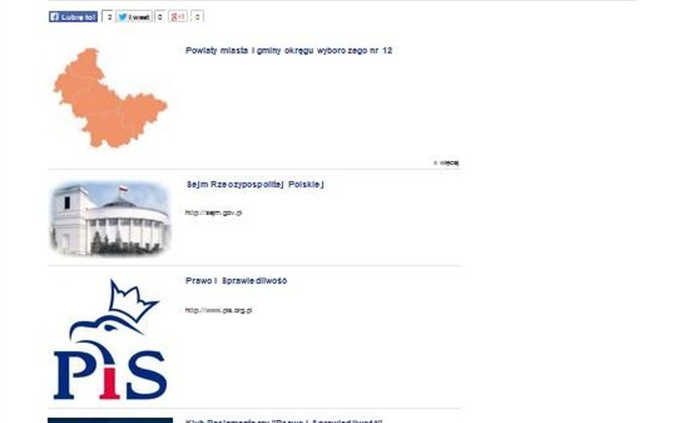 Screen strony internetowej poseł Beaty Szydło