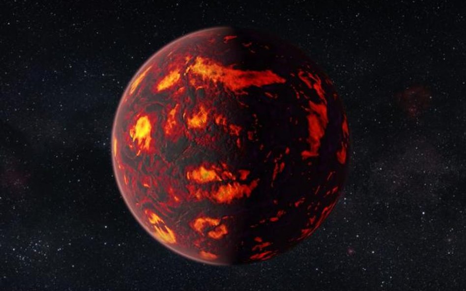 Niegościnny glob 55 Cancri e (wizja artysty)