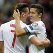 Arkadiusz Milik i Robert Lewandowski podczas meczu Polski z Gibraltarem w eliminacjach do Euro 2016