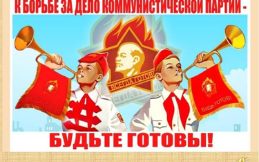 "Do walki o zadania partii komunistycznej - bądź gotów" - plakat radzieckich pionierów