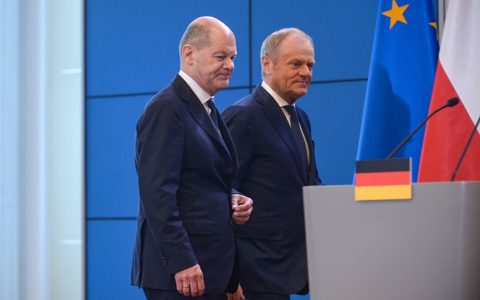 Kanclerz Niemiec Olaf Scholz i premier RP Donald Tusk