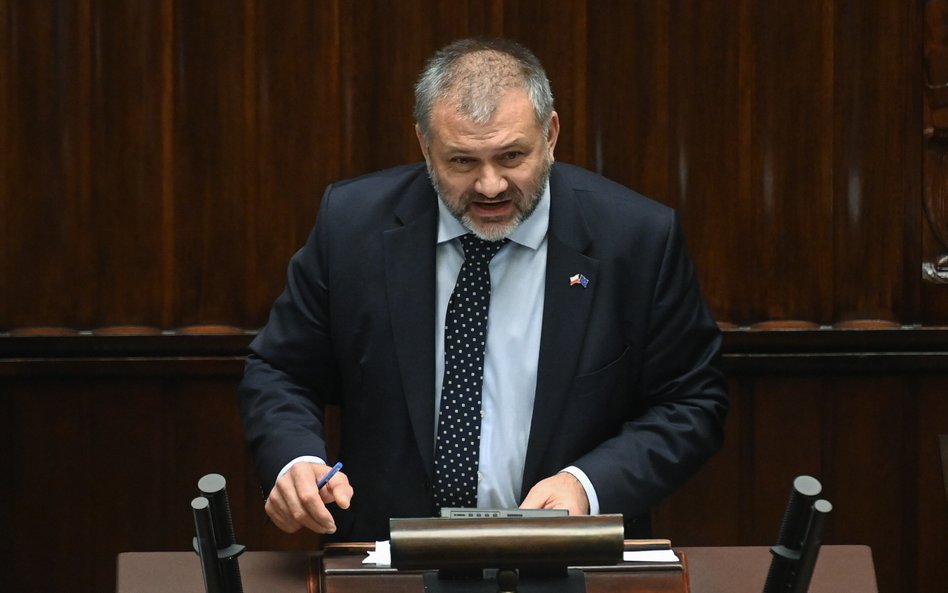 Minister sprawiedliwości, prokurator generalny Waldemar Żurek na sali obrad Sejmu.