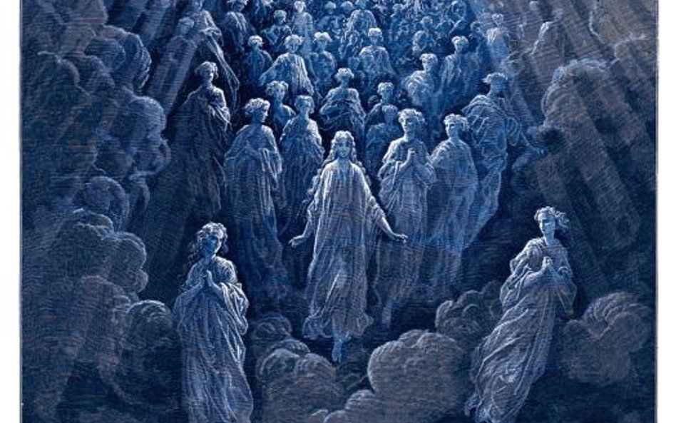 Tak anioły wyobrażał sobie francuski malarz i grafik Gustave Doré ilustrujący „Boską Komedię” Danteg